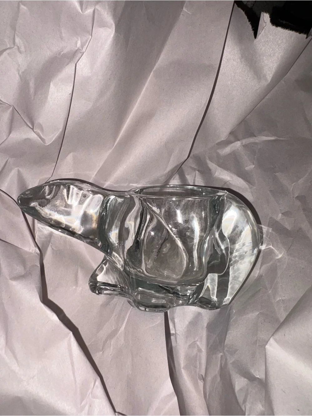 Vtg Indiana Glass Accents | Indiana Glass Co. Polar Bear Candle Tea Light Holder